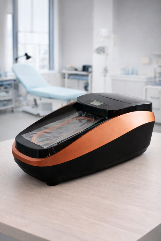 HygienStep otomatik galoş makinesi bakır renk klinik ve ofis kullanımı
